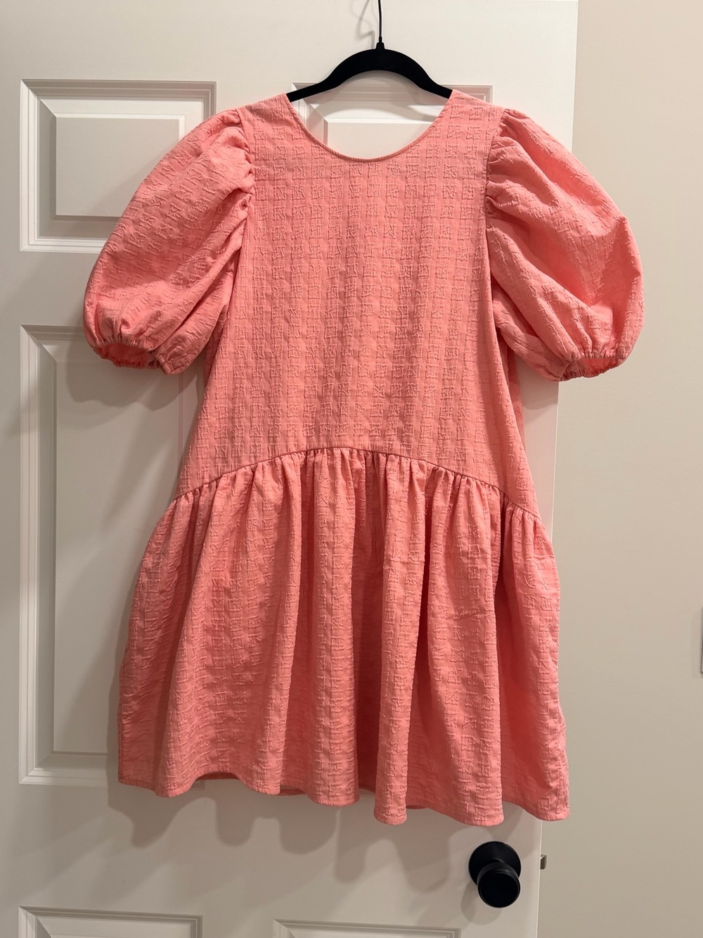 Tuckernuck x English Factory Pink Puff-Sleeve Drop Waist Casual Dress